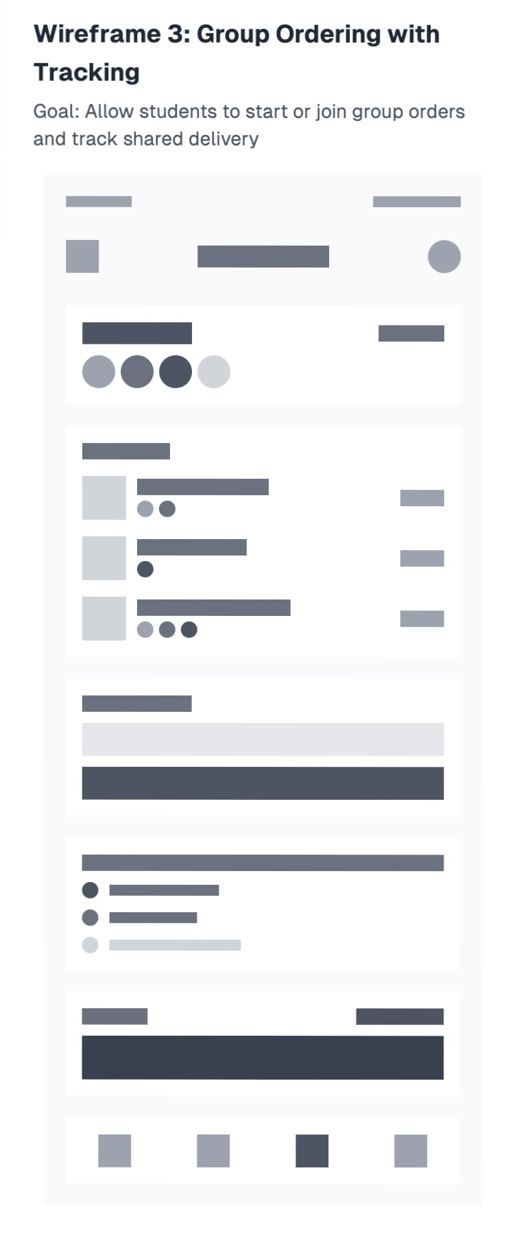 Low-fidelity wireframe 3: Real-time Tracking